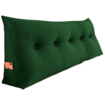 Almofada Para Cabeceira Encosto Apoio Lombar Spot 195cm Com Porta Celular Suede - Abmaza Cor Verde