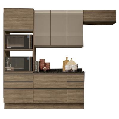 Cozinha Modulada 5 Pecas 270 Cm Mdp Maxxi Kappesberg Nogal Preto