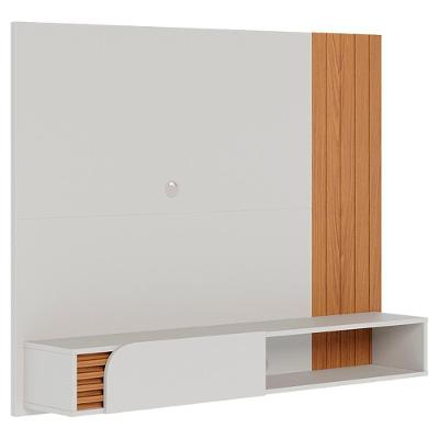 Painel Suspenso Tv 60 Polegadas 160 Cm Jurere Colibri Off White Matte Freijo