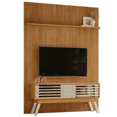 Painel Bancada Tv 65 Polegadas 245x179 Cm Premium Madetec Cumaru Opala