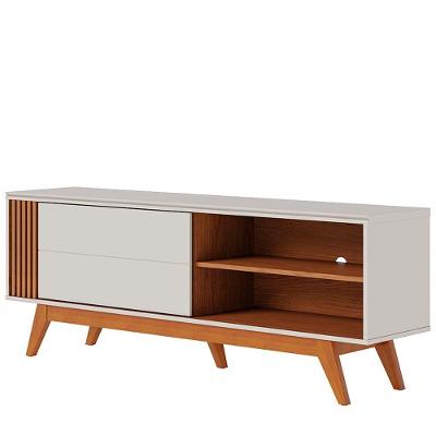 Rack Bancada Tv 65 Polegadas 160 Cm Otawa Colibri Off White Matte Freijo