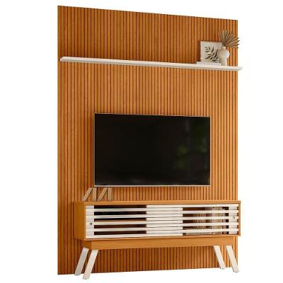Painel Bancada Tv 65 Polegadas 245x179 Cm Premium Madetec Cinamomo Off White
