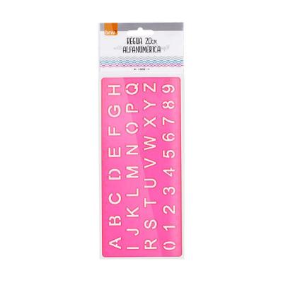 Régua Alfanumérica 20cm Brw Rosa