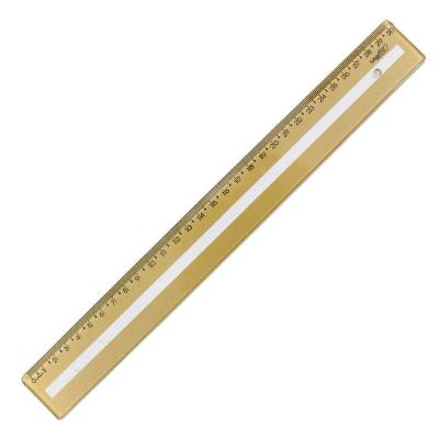 Régua Plástica 30cm Guia De Leitura Maxcril Dourado