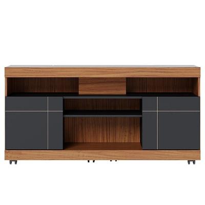 Rack Bancada Tv 47 Pol 136 Cm Yara Colibri Noce Milano Preto