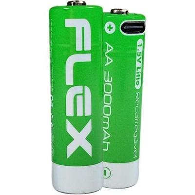 Pilha Recarregável Aa 1.5v 3000mah C/4 Pilhas Flex