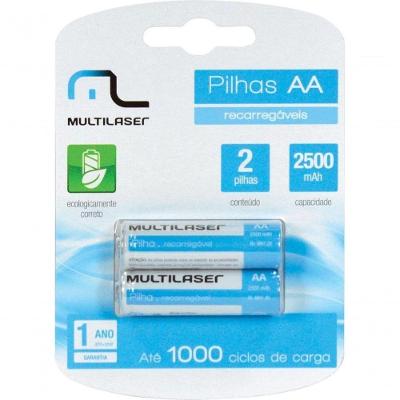 Pilha Recarregável Aa 2500mah C/ 2