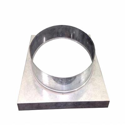 Adaptador Galvanizado De Quadrado 30,5x30,5Cm Para Redondo 200 Mm Diâmetro