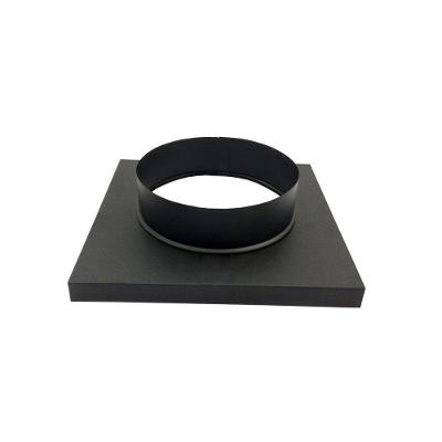 Adaptador Preto De Quadrado 30,5x30,5Cm Para Redondo 200 Mm De Diâmetro