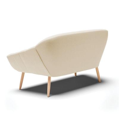 Namoradeira 02 Lugares Linho Pés Palito Natural Areia