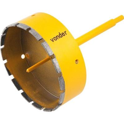 Serra Copo Diamantada 165mm Com Haste E Pino Guia - Vonder