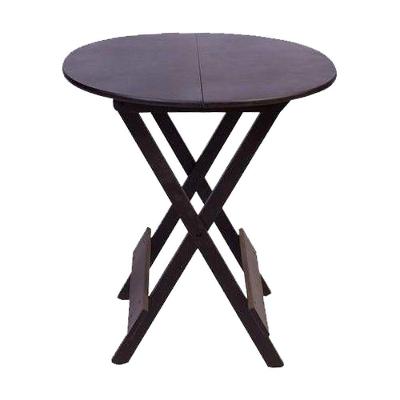 Mesa Redonda Dobrável Em Madeira Maciça 70X70 Marrom