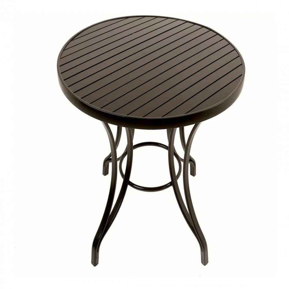 Mesa Com O Tampo Ripado De 1,20 Metros - Alumínio Preto - 1