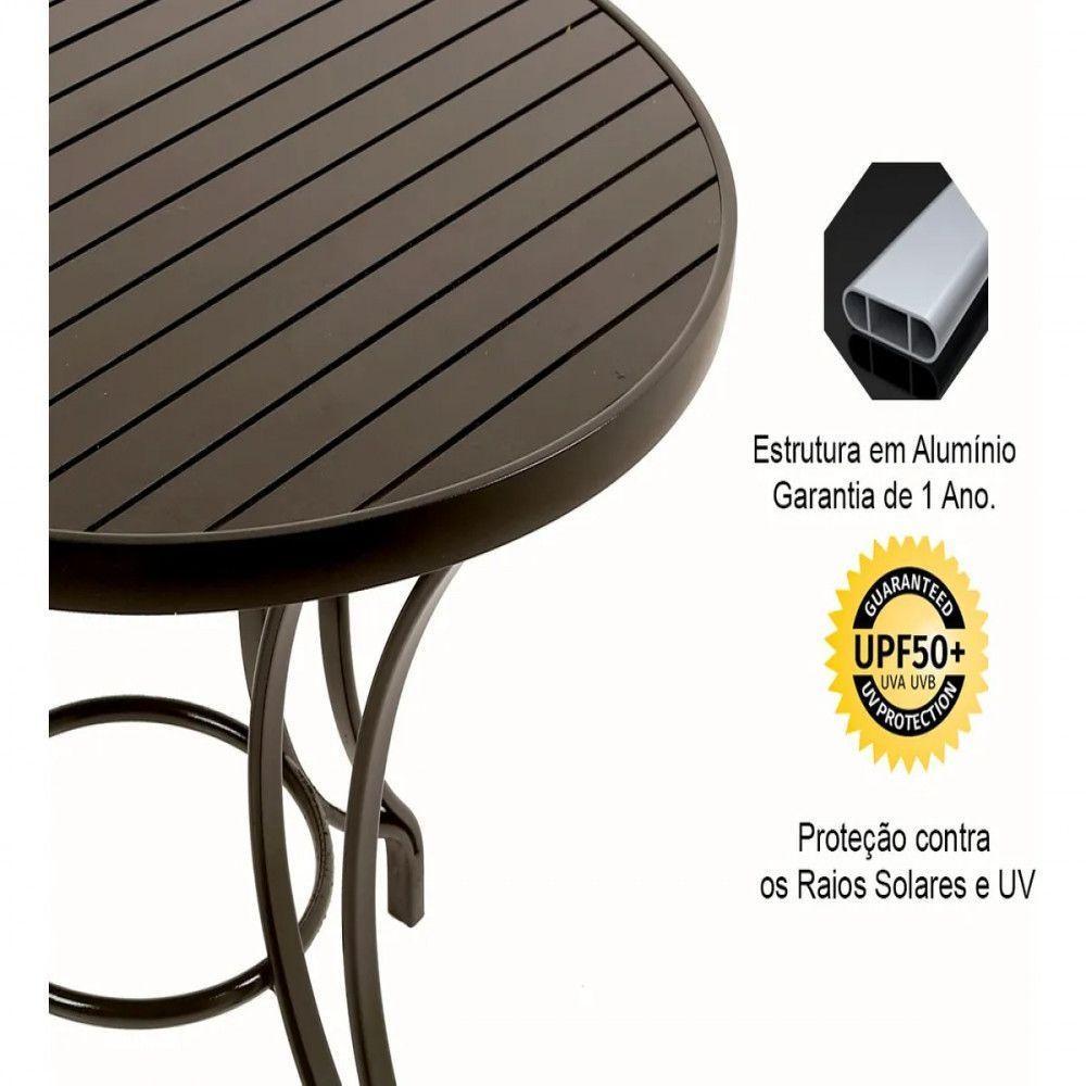 Mesa Com O Tampo Ripado De 1,20 Metros - Alumínio Preto - 4