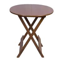 Mesa Redonda Dobrável Em Madeira Maciça 70X70 Imbuia - 1