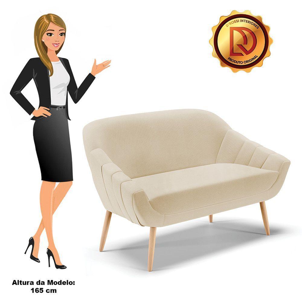 Namoradeira 02 Lugares Linho Areia A27 Pés Palito Natural - 3