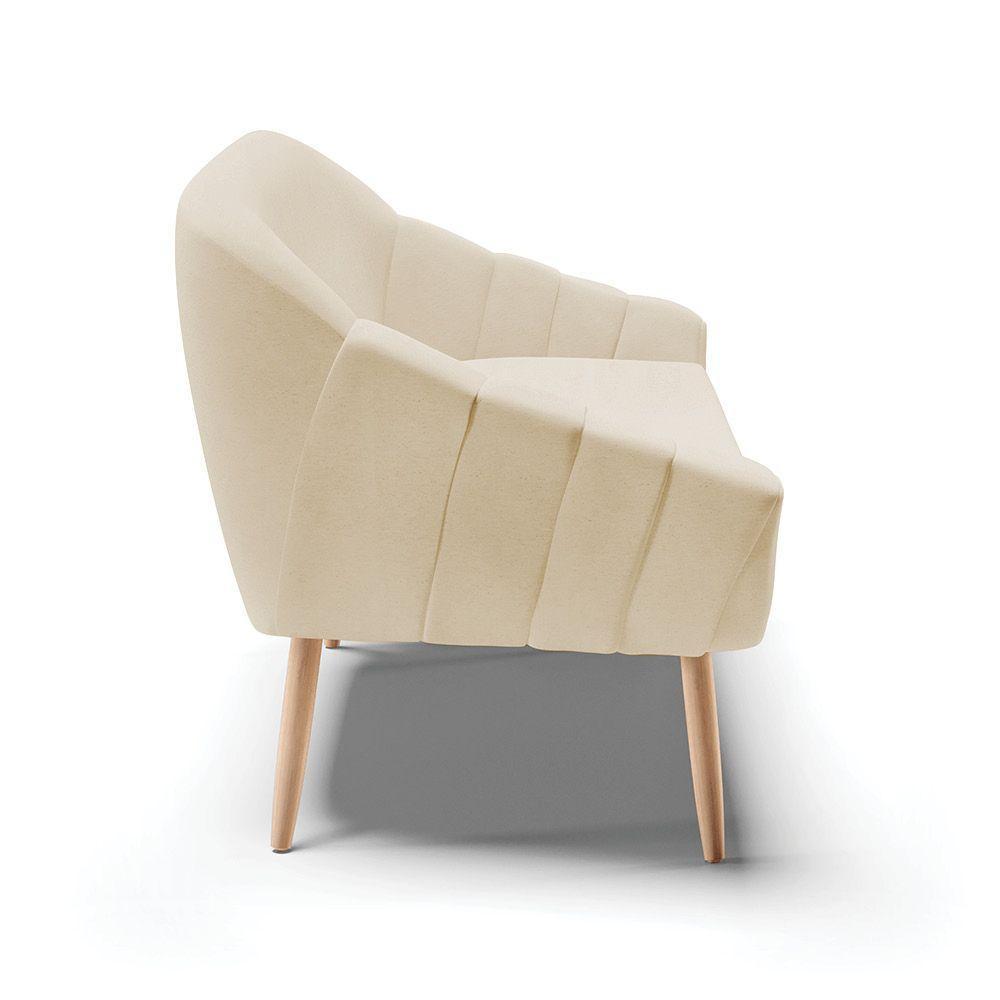 Namoradeira 02 Lugares Linho Areia A27 Pés Palito Natural - 6