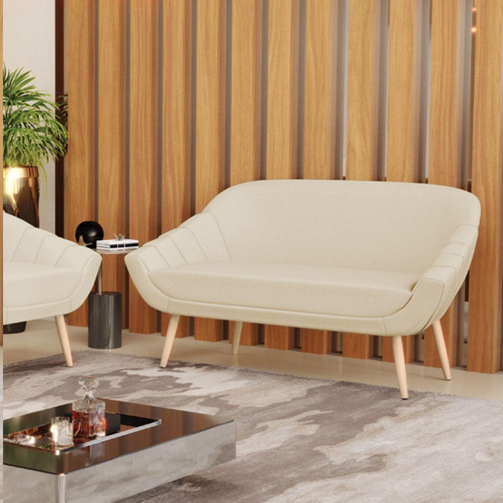 Namoradeira 02 Lugares Linho Areia A27 Pés Palito Natural - 8