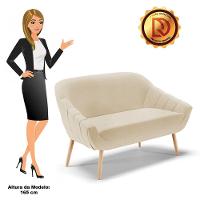 Namoradeira 02 Lugares Linho Areia A27 Pés Palito Natural - 3