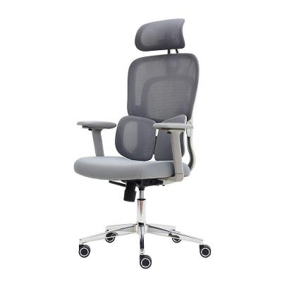 Cadeira Presidente Ergonômica Executiva Mesh Cinza Braços 4d Cinza