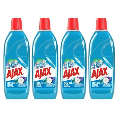 Kit 4 Limpador Diluível Ajax Festa Das Flores Mar De Flores 1 Litro