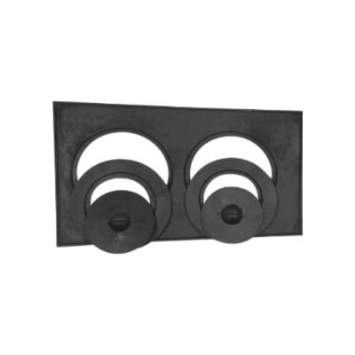 Chapa Redução Fogão A Lenha 2 Furos Com Tampa - 32x54x29cm