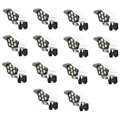 Luminaria Solar Camera Falsa Kit 12 Uni Sensor De Proximidade 77 Leds 3 Funções Iluminaçao Rua