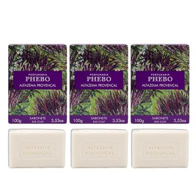 Kit 3 Sabonete Phebo Alfazema Provençal Em Barra Cremoso 100g