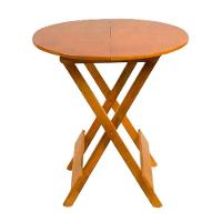 Mesa 70X70 Dobrável Redonda Em Madeira Padrão - Mel - Marrom - 1