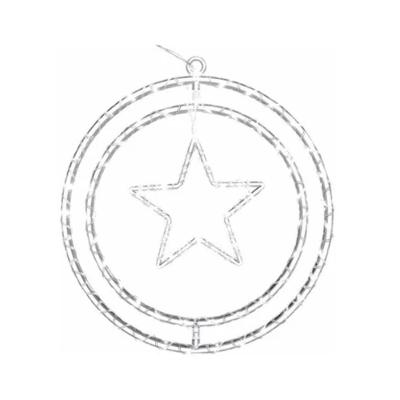 Argola Dupla Com Figura Estrela 80 Leds Branco - Global