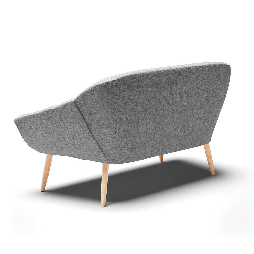 Namoradeira 02 Lugares Linho Grafite A26 Pés Palito Natural - 5