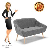 Namoradeira 02 Lugares Linho Grafite A26 Pés Palito Natural - 3