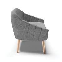 Namoradeira 02 Lugares Linho Grafite A26 Pés Palito Natural - 6