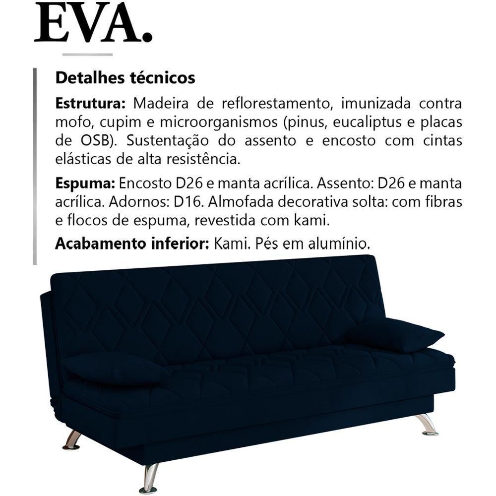 Sofa Cama 3 Lugares 193 Cm Eva Veludo Sl 948 Moll Sl 948 - 8