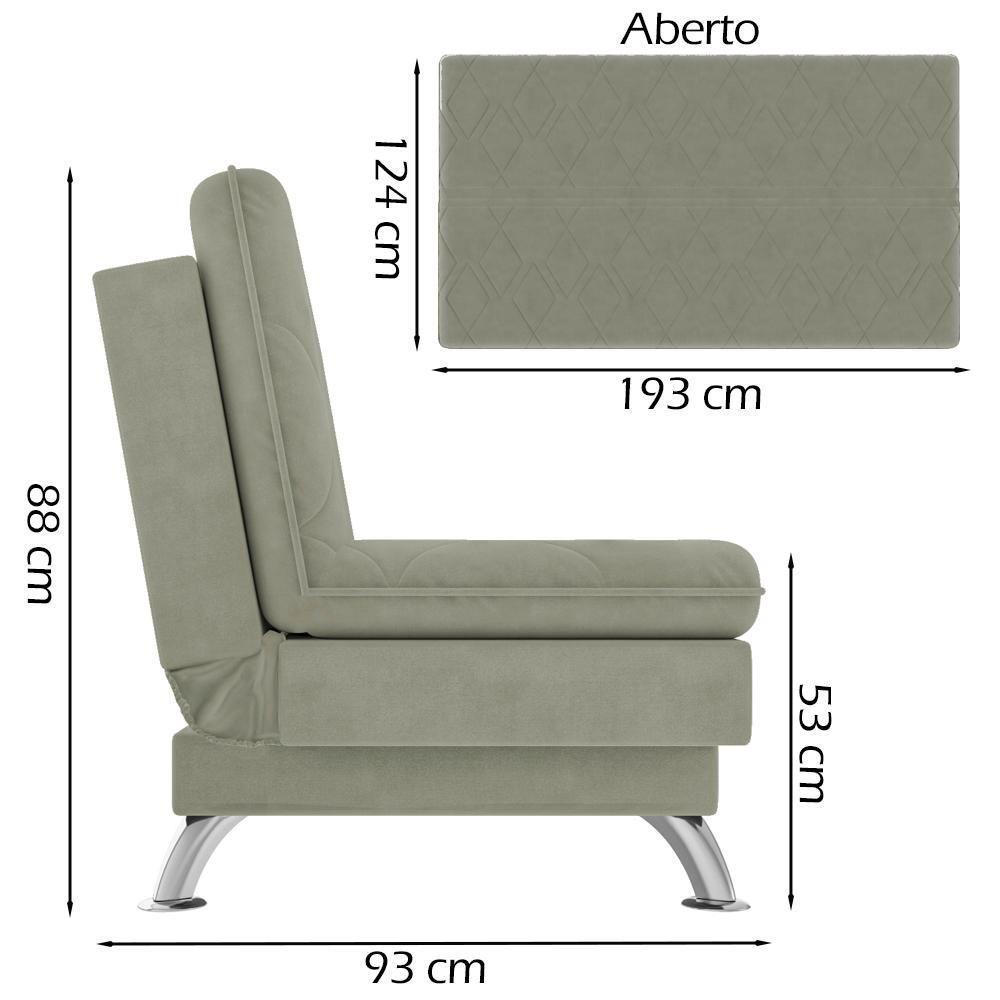 Sofa Cama 3 Lugares 193 Cm Eva Veludo Sl 940 Moll Sl 940 - 7