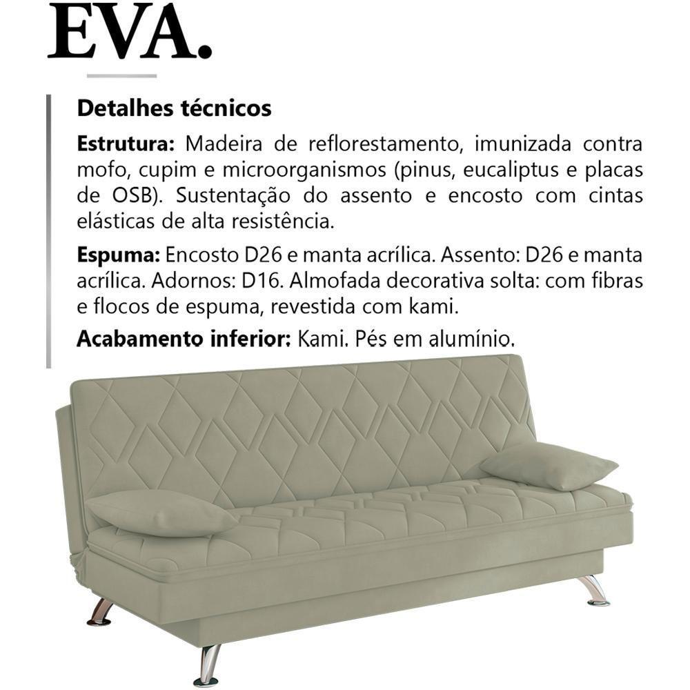 Sofa Cama 3 Lugares 193 Cm Eva Veludo Sl 940 Moll Sl 940 - 8