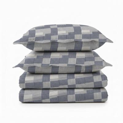 Kit Cobre Leito Colcha Magnus Queen 3 Peças Dupla Face Estampado Geométrico - Linhas Mix - 100% Poliéster