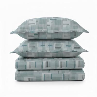 Kit Cobre Leito Colcha Magnus Queen 3 Peças Dupla Face Estampado Geométrico - Linha Moderna - 100% Poliéster