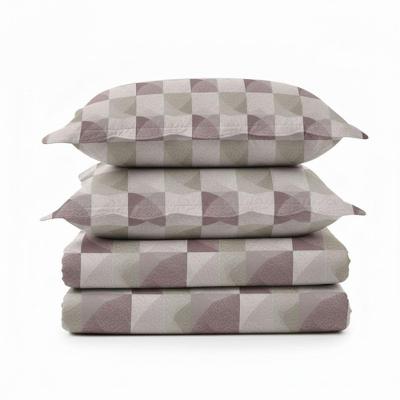 Kit Cobre Leito Colcha Magnus Queen 3 Peças Dupla Face Estampado Geométrico - Quadrado Chic - 100% Poliéster