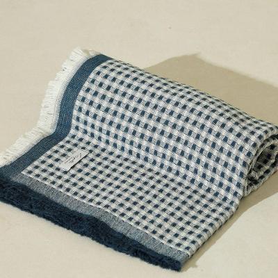 Manta Decorativa Em Tecido Piquet Formah 1,60m X 2,00m 100% Algodão Azul