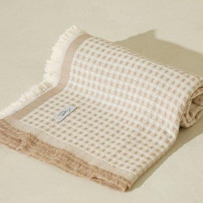 Manta Decorativa Em Tecido Piquet Formah 1,60m X 2,00m 100% Algodão Palha