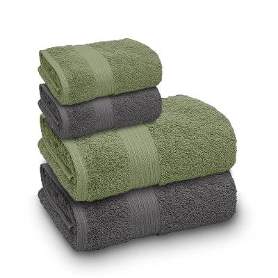 Jogo De Toalha Banhão Indiana Intense 100% Algodão 4 Peças Gramatura 600 Chumbo/alecrim