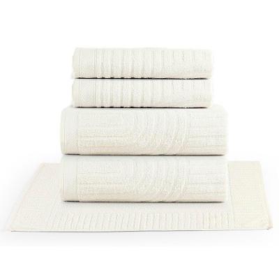 Jogo De Banho Toalhas Auri 100% Algodão Fio Penteado Macio 05 Peças Dunas - Off White