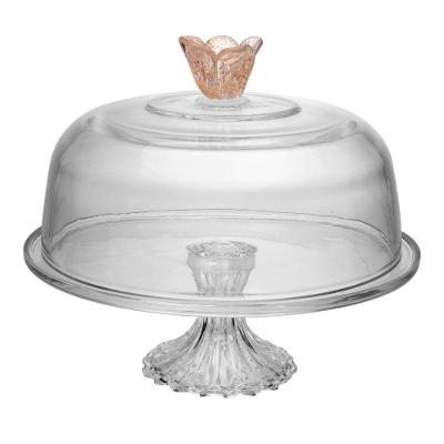 Boleira De Cristal Com Pé E Tampa Flower 30cm Wolff