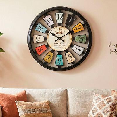 Relógio De Parede Vazado Preto Decoração Vintage Retrô 35cm