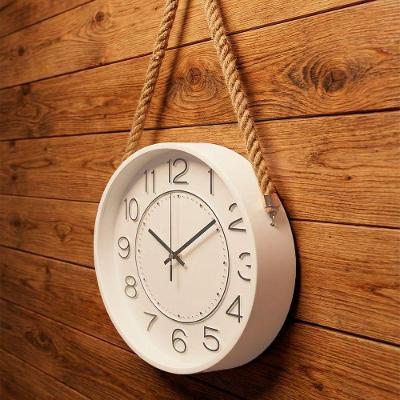 Relógio Parede Decoração Redondo Serrano Com Alça Corda 30cm