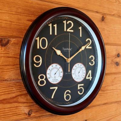 Relógio De Parede Decorativo Com Higrômetro Termômetro 46cm