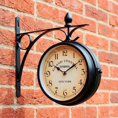 Relógio Parede Dupla Face Estação De Trem New York Terminal