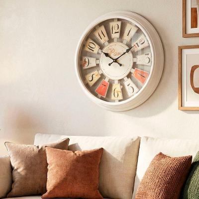Relógio De Parede Branco Vazado Decoração Paris Rustico 40cm