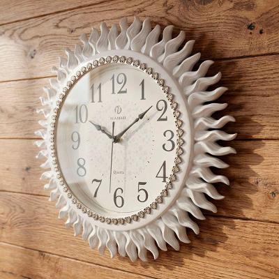 Relógio De Parede Branco Místico Solar Oriental Rustico 45cm